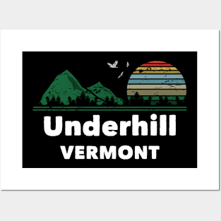 Mountain Sunset Flying Birds Outdoor Underhill Vermont Posters and Art